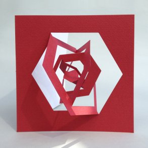 Hexagon card, Bauhaus style, red