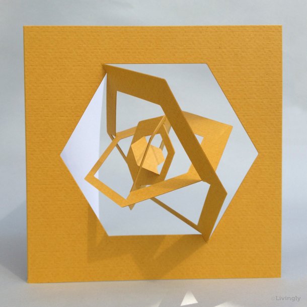 Hexagon Card, Bauhaus Style, Yellow