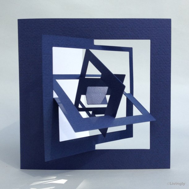 Square Card, Bauhaus Style, Blue