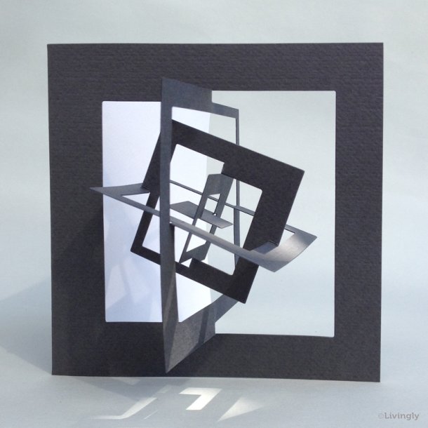 Kvadrat kort, Bauhaus stil - Grå  