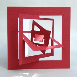 Square Card, Bauhaus Style, Red