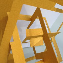 Kvadrat kort, Bauhaus stil - Gul  