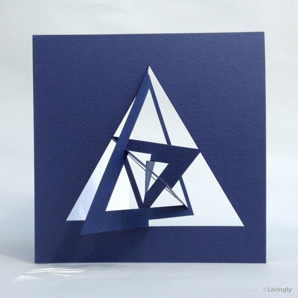 Triangle Card, Bauhaus Style, blue
