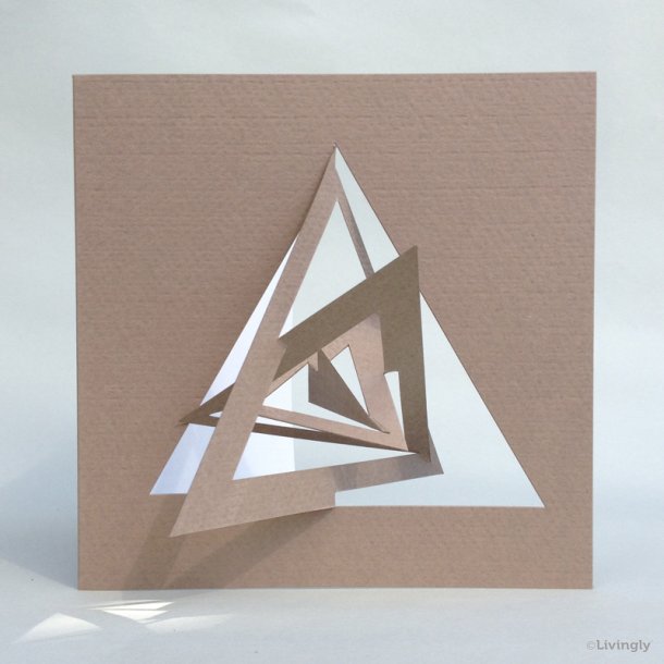 Triangle Card, Bauhaus Style, light brown