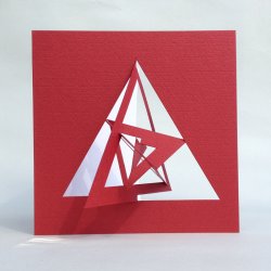 Triangle Card, Bauhaus Style, red