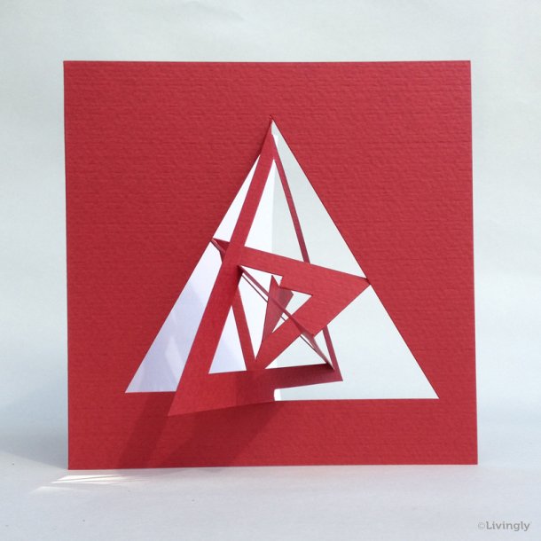 Trekant kort, Bauhaus stil - rød  