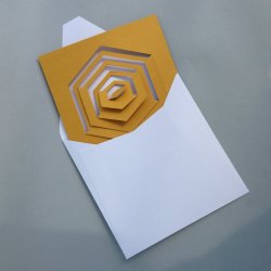 Hexagon Card, Bauhaus Style, Yellow
