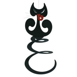 Spiralkat, 50 cm, sort  