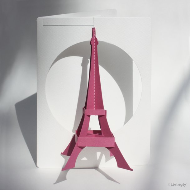 Paris Monuments kort, trn, rosa  