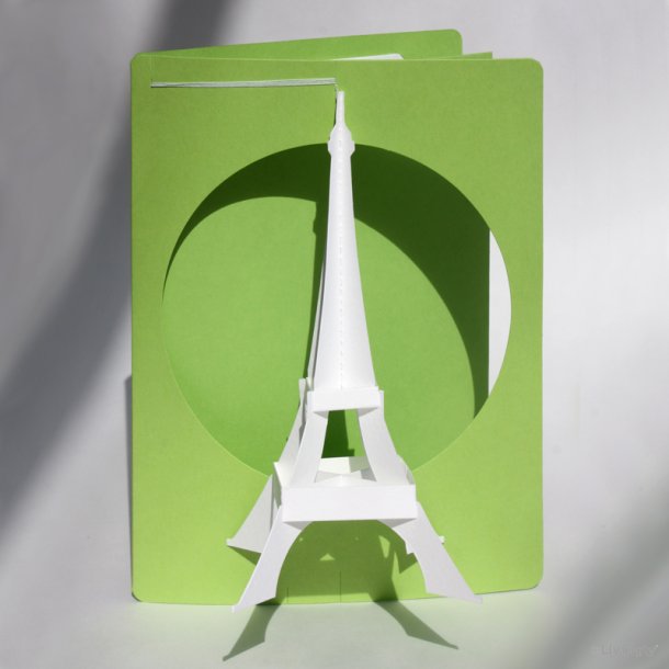 Paris Monuments kort, trn, hvid/lime  