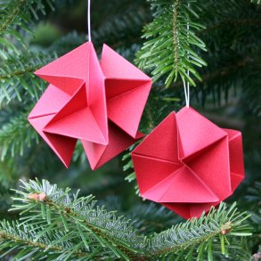 Molecule Mini, red, single ornaments, 2 pcs.