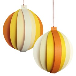 Bentzen kugler, orange/gul, 2 stk. 10 cm  