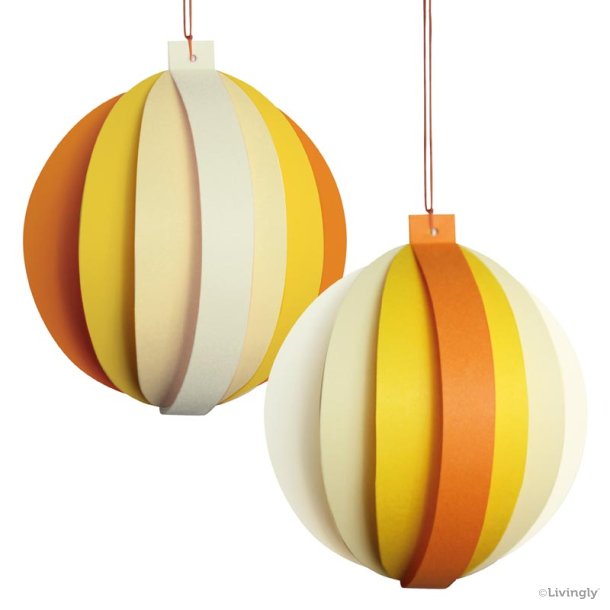 Bentzen ornaments, orange/yellow, 2 pcs.