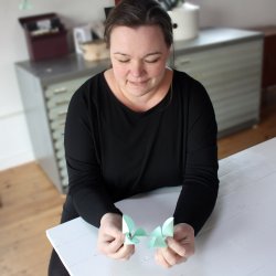 Blomster, enkelt 12 cm, mint grn, 4 stk 