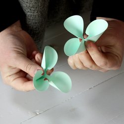 Blomster, enkelt 12 cm, mint grn, 4 stk 