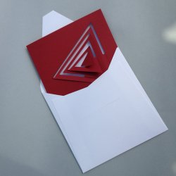 Triangle Card, Bauhaus Style, red
