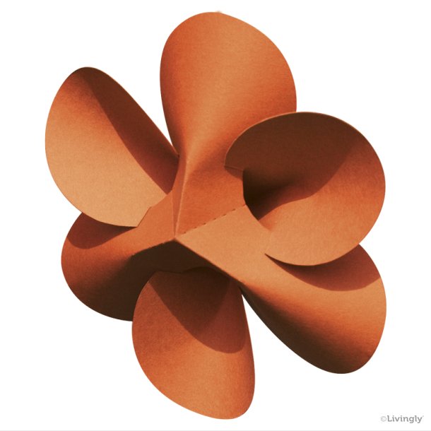 Blomster, enkelt 12 cm. orange, 4 stk.  