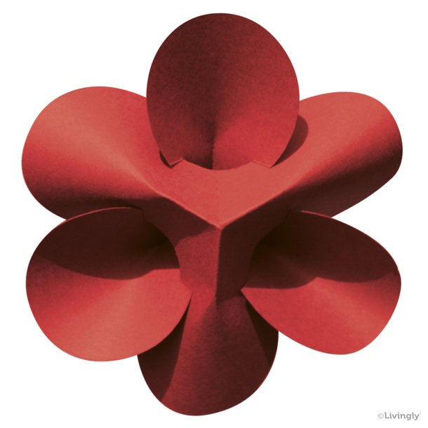Blomster, enkelt 12 cm, rd, 4 stk.  