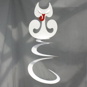 Spiral Cat, 50 cm, white