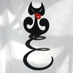 Spiralkat, 50 cm, sort  