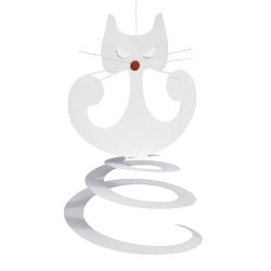Spiral kat, hvid 11 cm, hvid  