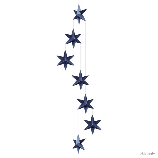 Stjernemobile, 120 cm, mrkebl  