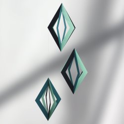 Harlekin ben diamantmobile, bl-grn