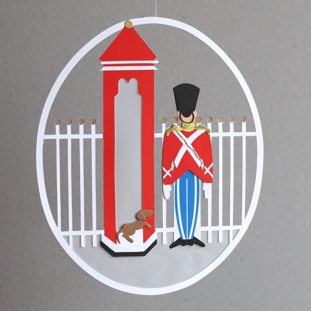 Royal Guard at a sentry box papercutting