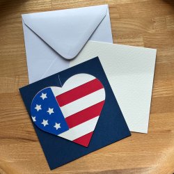Heart Flag Card, USA