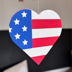 Heart Flag Card, USA