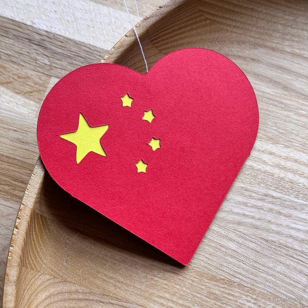 Hjerte-flag kort, Kina