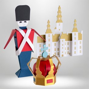 Dansk souvenir ornamenter og papirfigurer