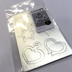 DIY mini ornaments, 6 pcs, silver