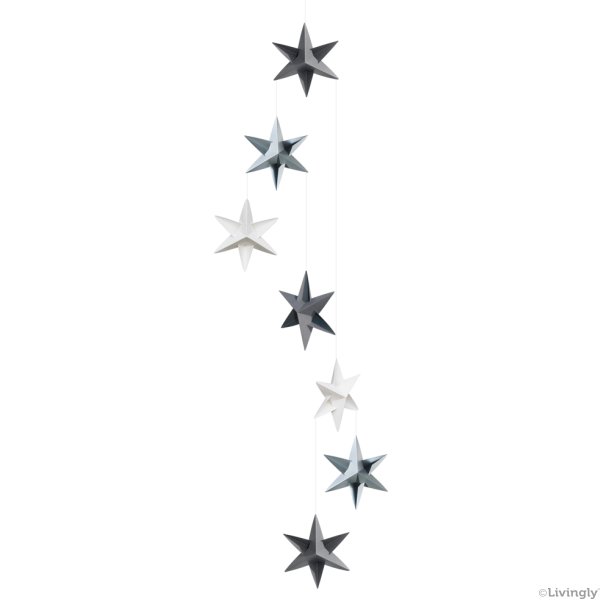 Star Mobile, 120 cm, grey-silver-white